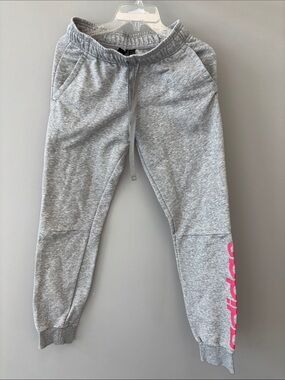 Adidas Grey and Pink Women’s Sweats pants